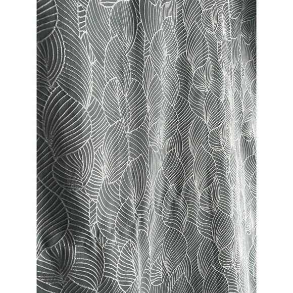 At Home Baby Blue Etched Grommet Curtain Panels Light Blue Shimmery 84" x 32" - Picture 3 of 7